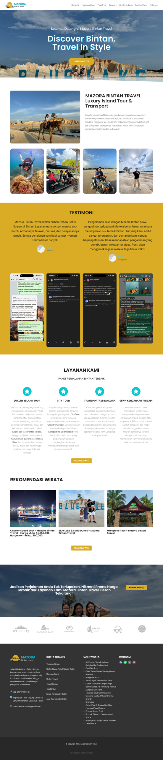 Website Travel Bintan Mazora