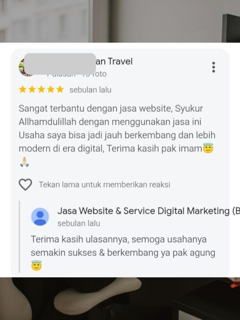 Testimoni Jasa Pembuatan Website Travel