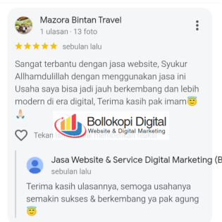 Testimoni Bollokopi Digital Website Travel_